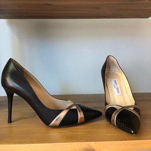 Jimmy Choo Haxeel Black Leather Pumps